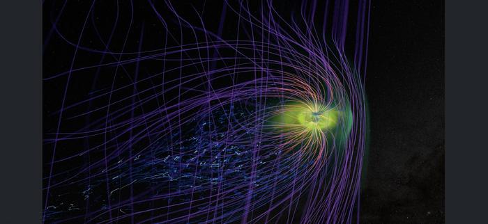 Visualization of Earth’s magnetosphere being hit by the Mother’s Day geomagnetic storm