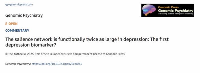 The salience network is functionally twice as large in depression