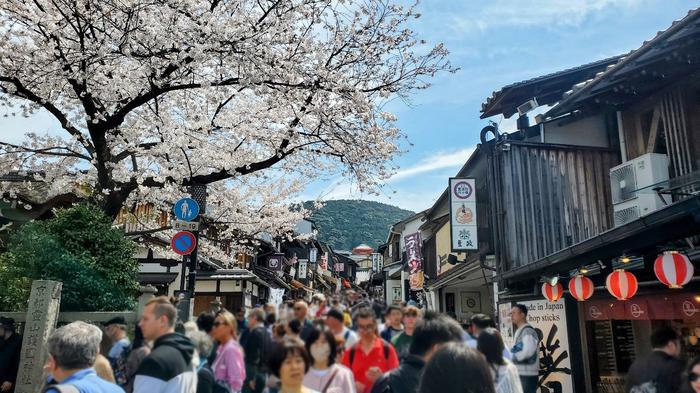 Tourists visiting historic Kyoto