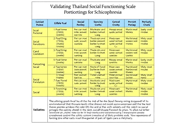Validating Thai Social Functioning Scale for Schizophrenia