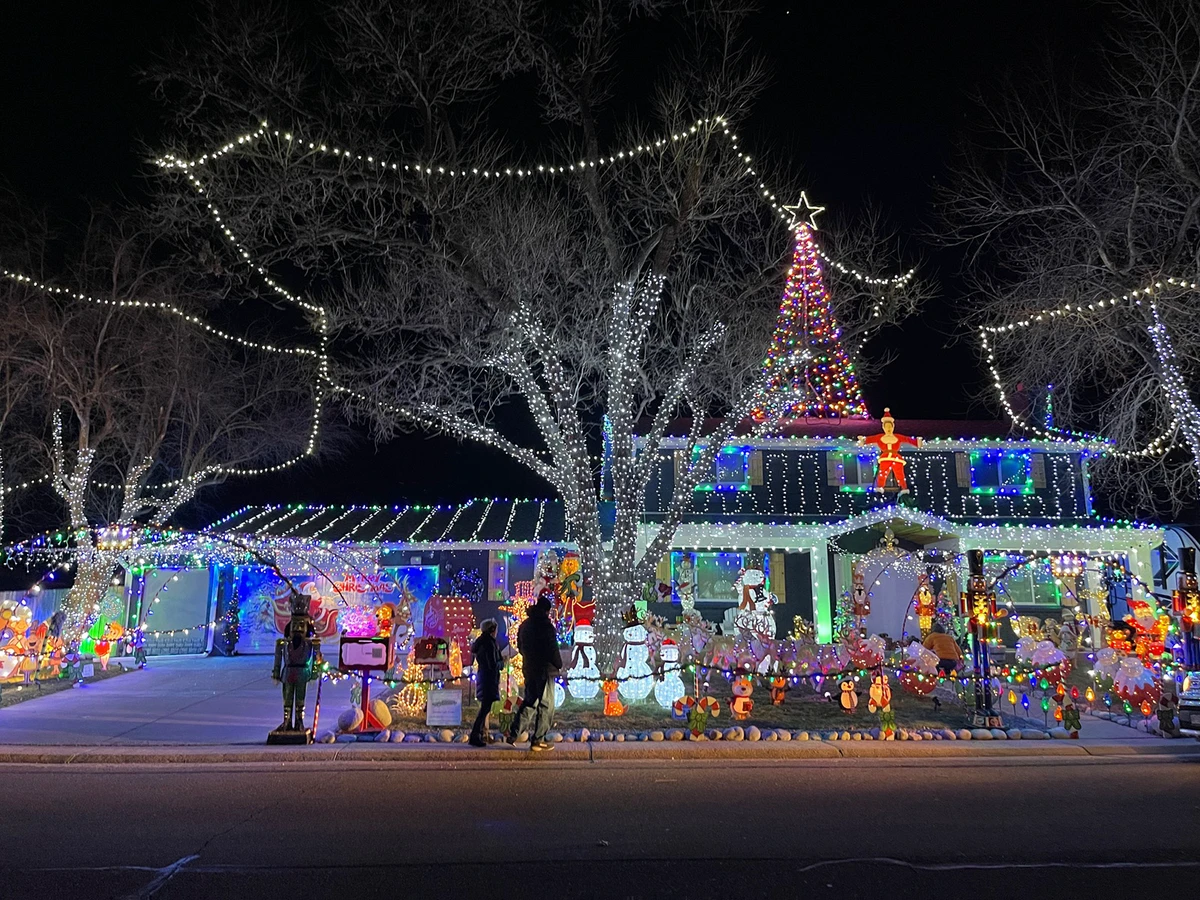 A house with a bunch of Christmas lights in Centennial, Colorado