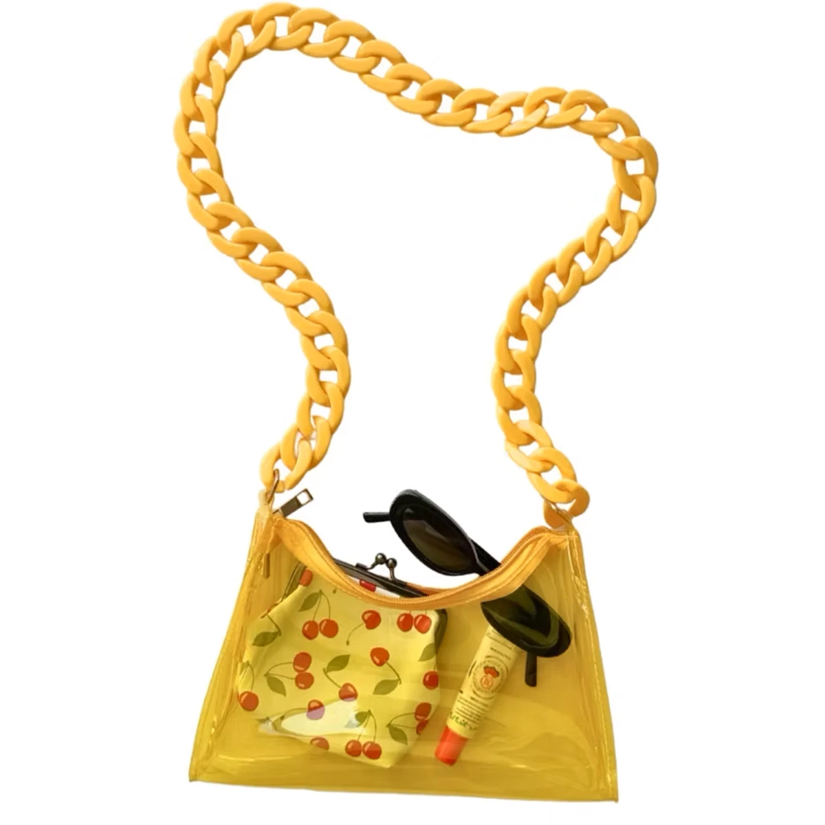 Clear yellow purse