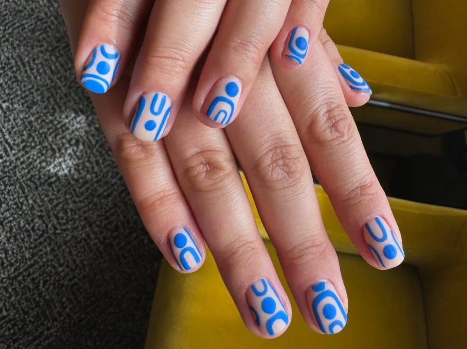 Abstract blue nails