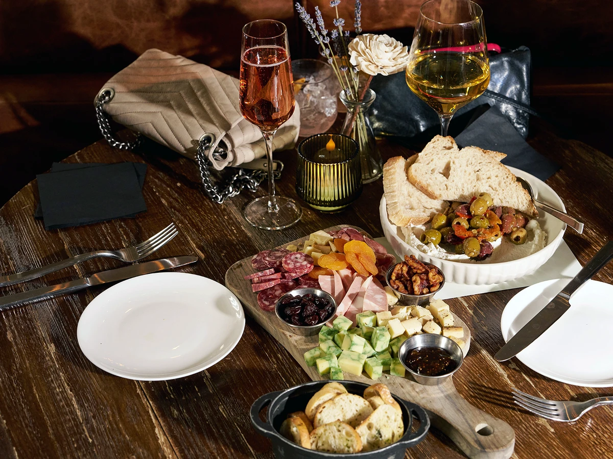 Wine and charcuterie at Hotel Teatro