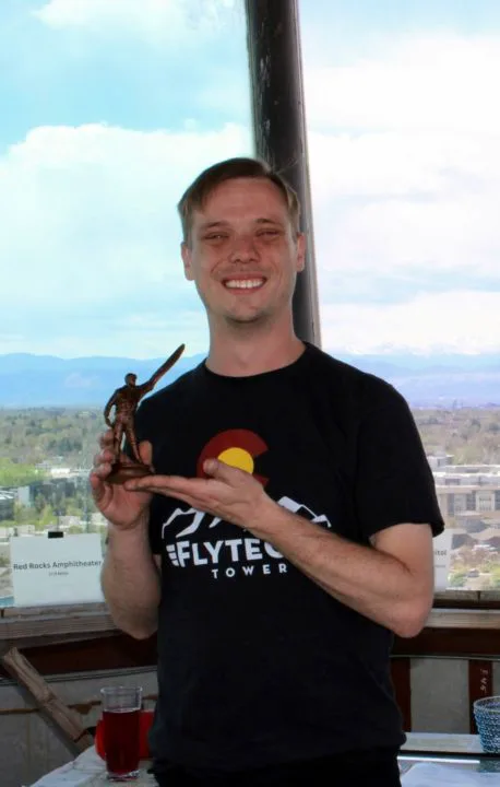 Sean Henson atop the air control tower