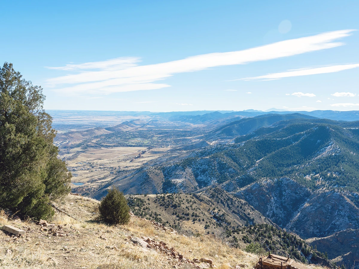 View from the top of Mt. Morrison on a blue-sky day