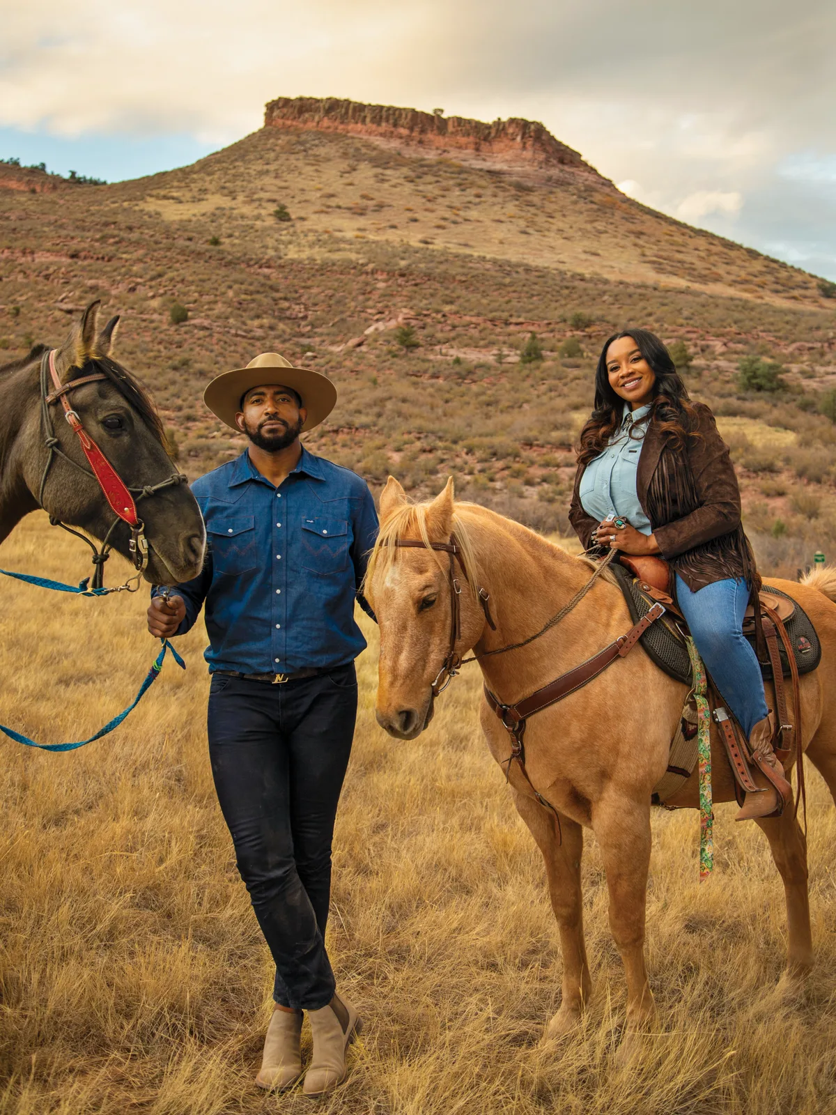 Bobby and Angel Massie with horses