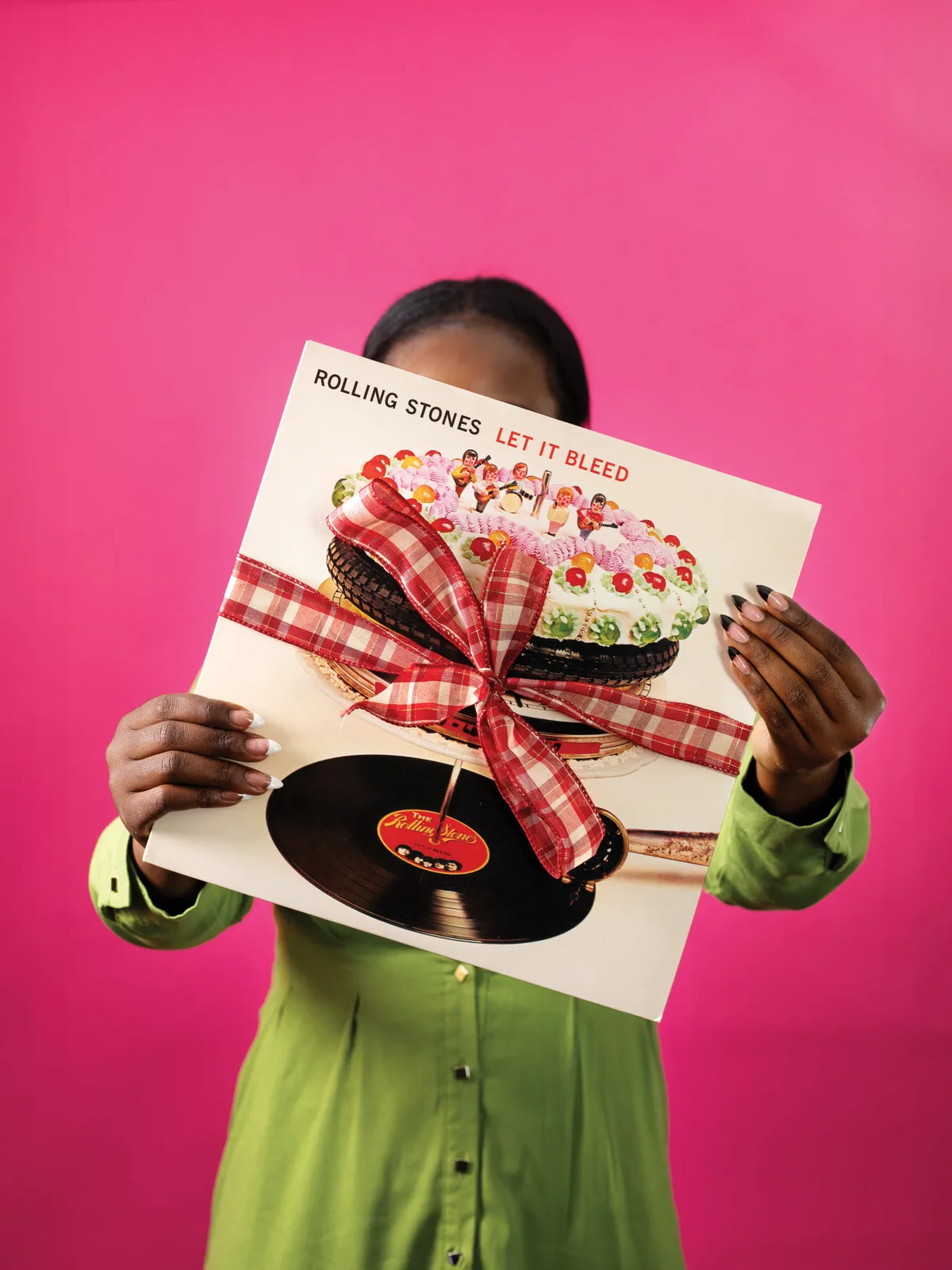 woman with album
