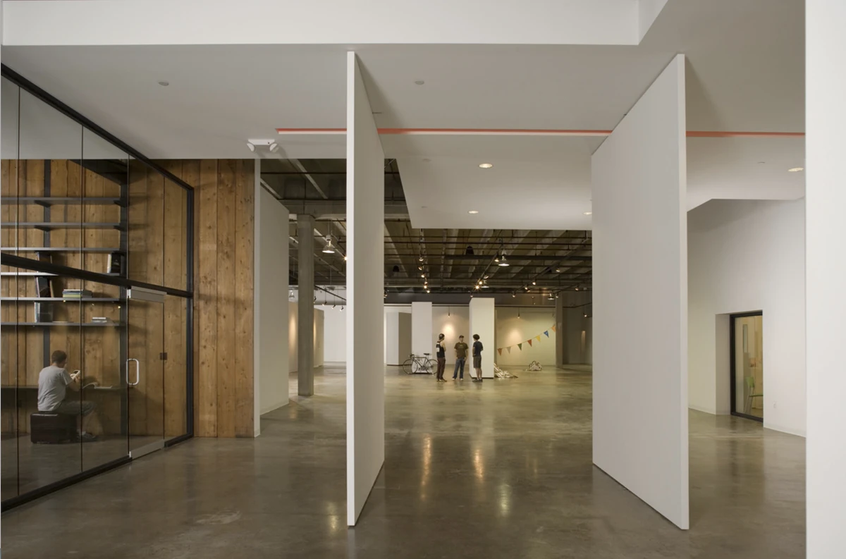 The interior of Redline's art gallery