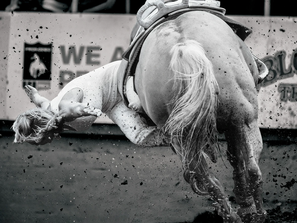Woman performer on horseback