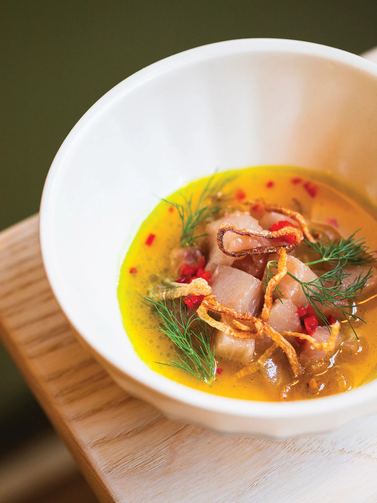 chả cá lã vọng (hamachi crudo) dish from Sap Sua