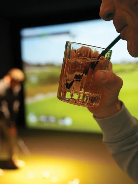 drink in front of screen