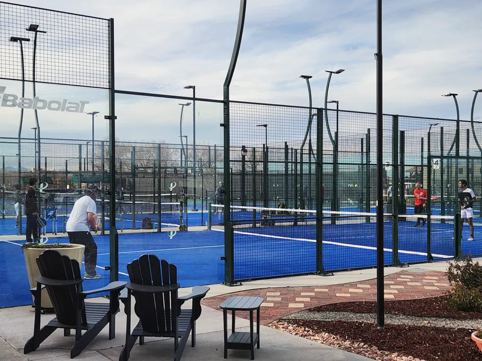 Outdoor padel courts at the Parker Racquet Club