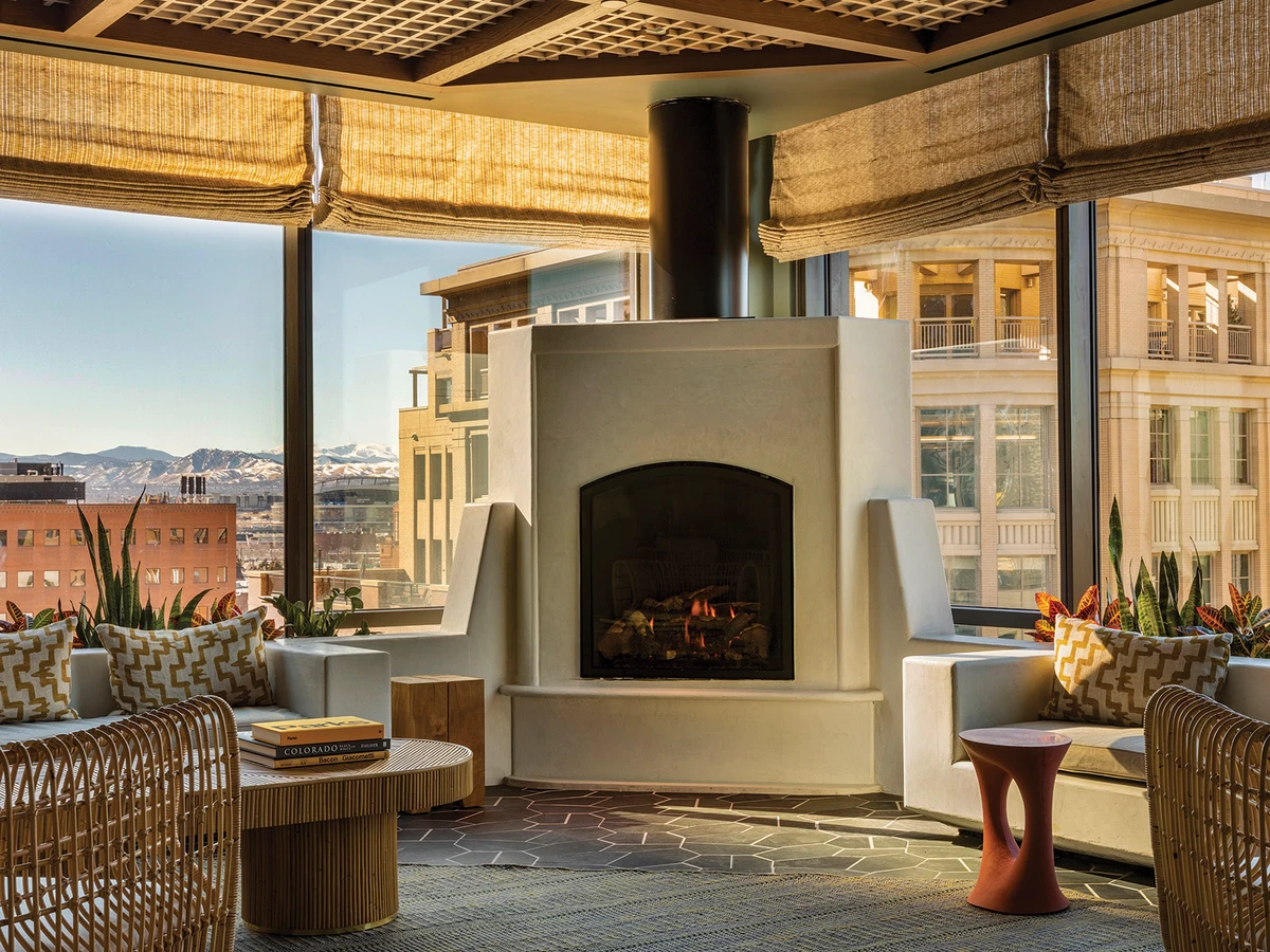 Fireplace seating at Reynad