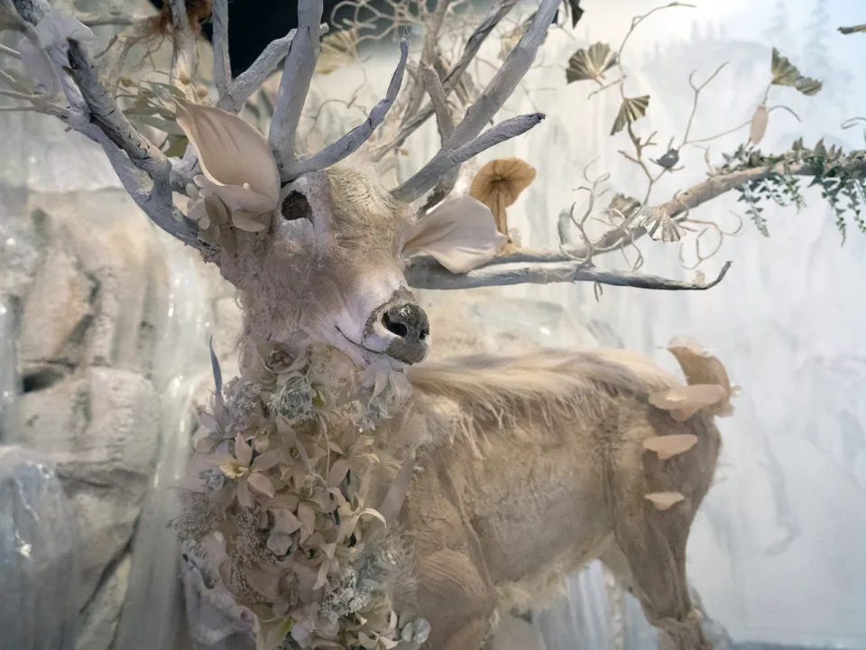 A deer at “Shiki Dreams,” a new permanent art exhibit at Prismaji