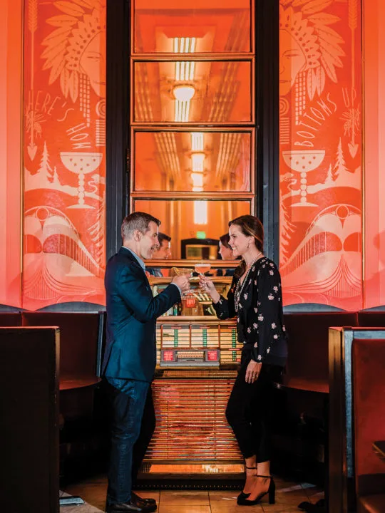 Couple having drinks