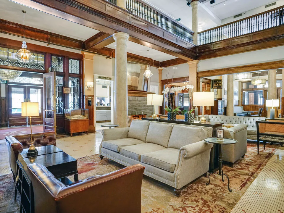 The Hotel Boulderado lobby in Boulder