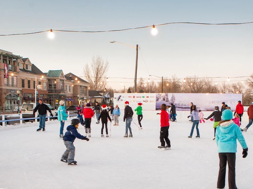 Kids ice skating at WinterSkate in Historic Downtown Lousiville