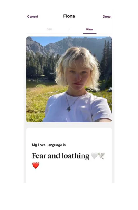Fiona Murphy's Hinge Profile