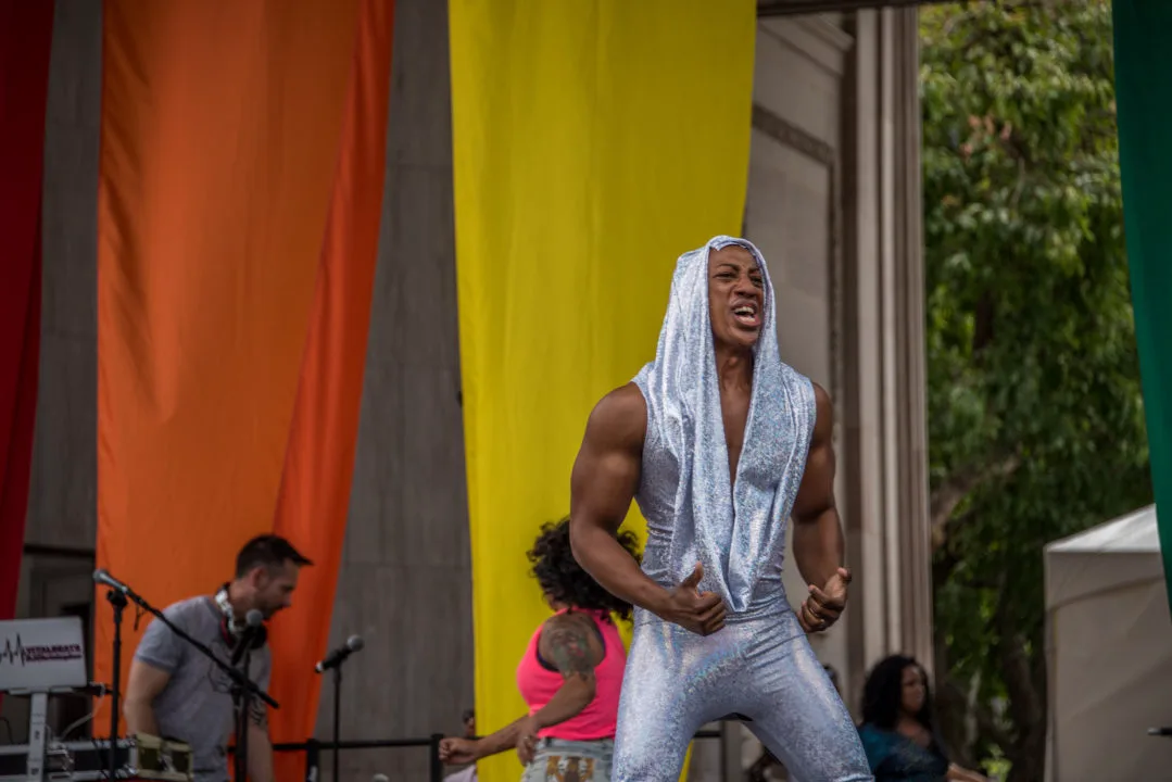 Denver Pride Fashion: DeMarcio Slaughter Pride outfit Kylie Minogue
